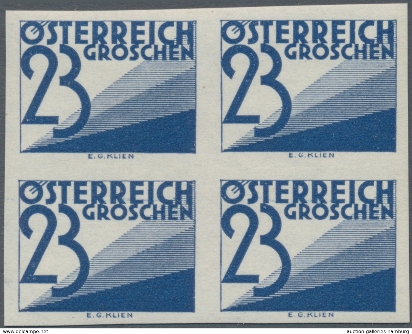 Österreich - Portomarken: 1925, Ziffern 1 Gr. Bis 60 Gr., 13 Werte Je In Ungezähnten 4er-Blocks, Pos - Strafport