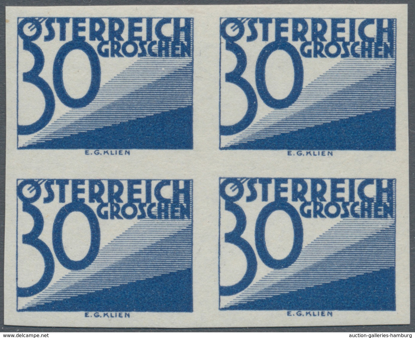 Österreich - Portomarken: 1925, Ziffern 1 Gr. Bis 60 Gr., 13 Werte Je In Ungezähnten 4er-Blocks, Pos - Impuestos