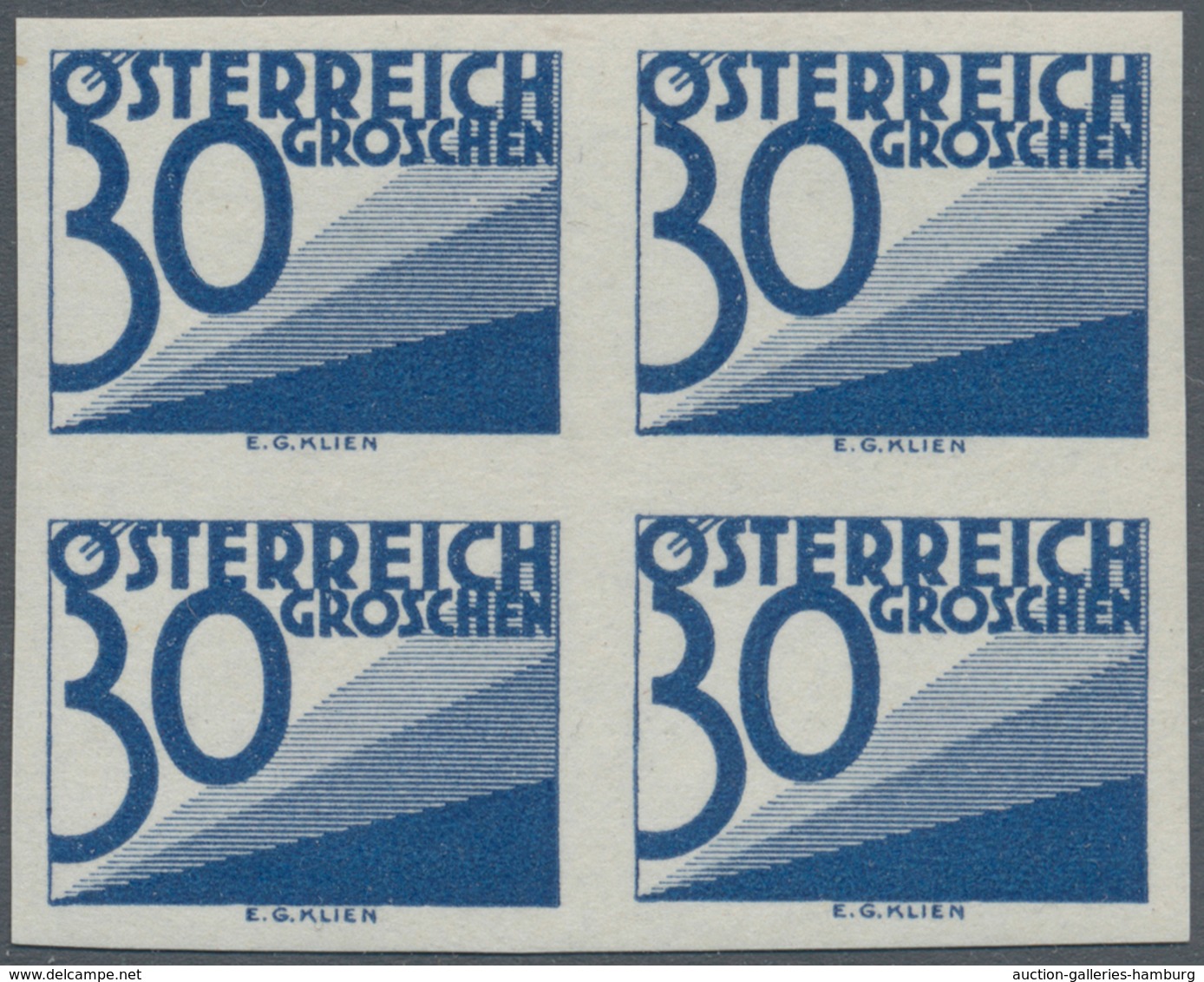 Österreich - Portomarken: 1925, Ziffern 1 Gr. Bis 60 Gr., 13 Werte Je In Ungezähnten 4er-Blocks, Pos - Taxe