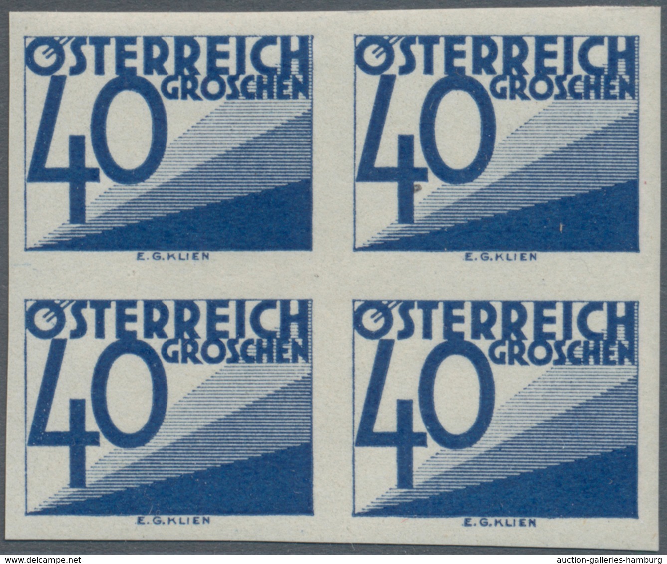 Österreich - Portomarken: 1925, Ziffern 1 Gr. Bis 60 Gr., 13 Werte Je In Ungezähnten 4er-Blocks, Pos - Taxe