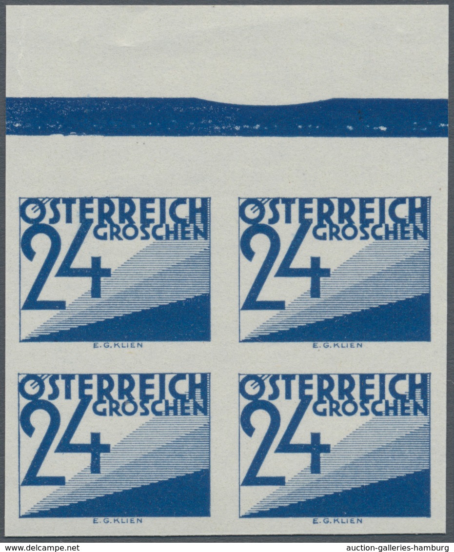 Österreich - Portomarken: 1925/1932, Ziffern 5 Gr., 24 Gr., 1 Sch. Und 2 Sch. Je In Ungezähnten Ober - Portomarken