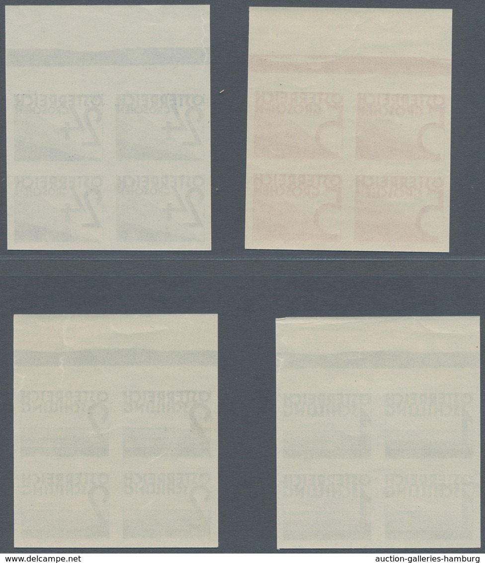 Österreich - Portomarken: 1925/1932, Ziffern 5 Gr., 24 Gr., 1 Sch. Und 2 Sch. Je In Ungezähnten Ober - Impuestos