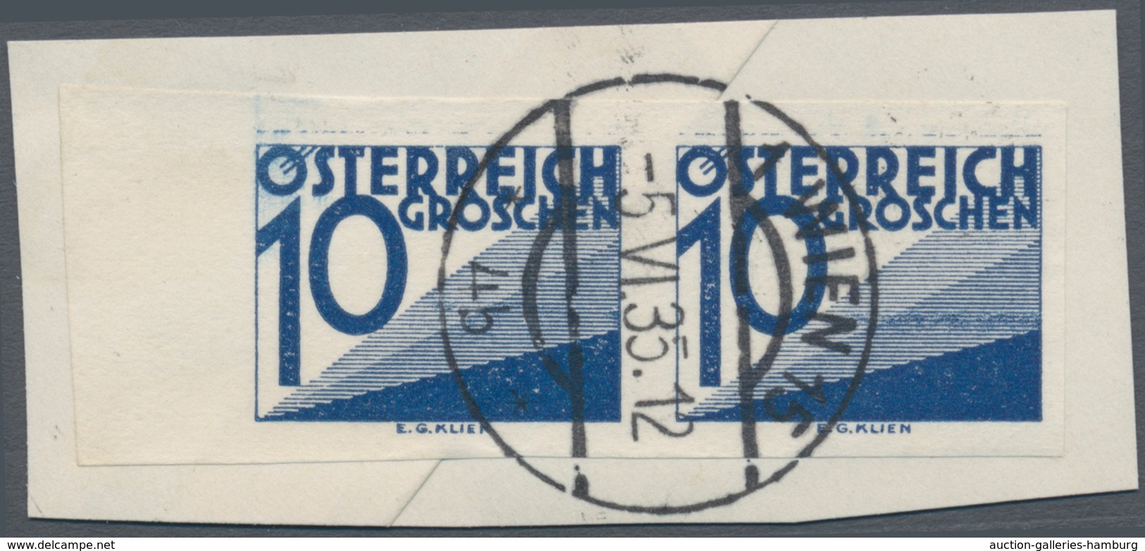 Österreich - Portomarken: 1925/1934, Ziffern 5 Gr. Bis 2 Sch., Zehn Werte Je In Ungezähnten Paaren, - Taxe