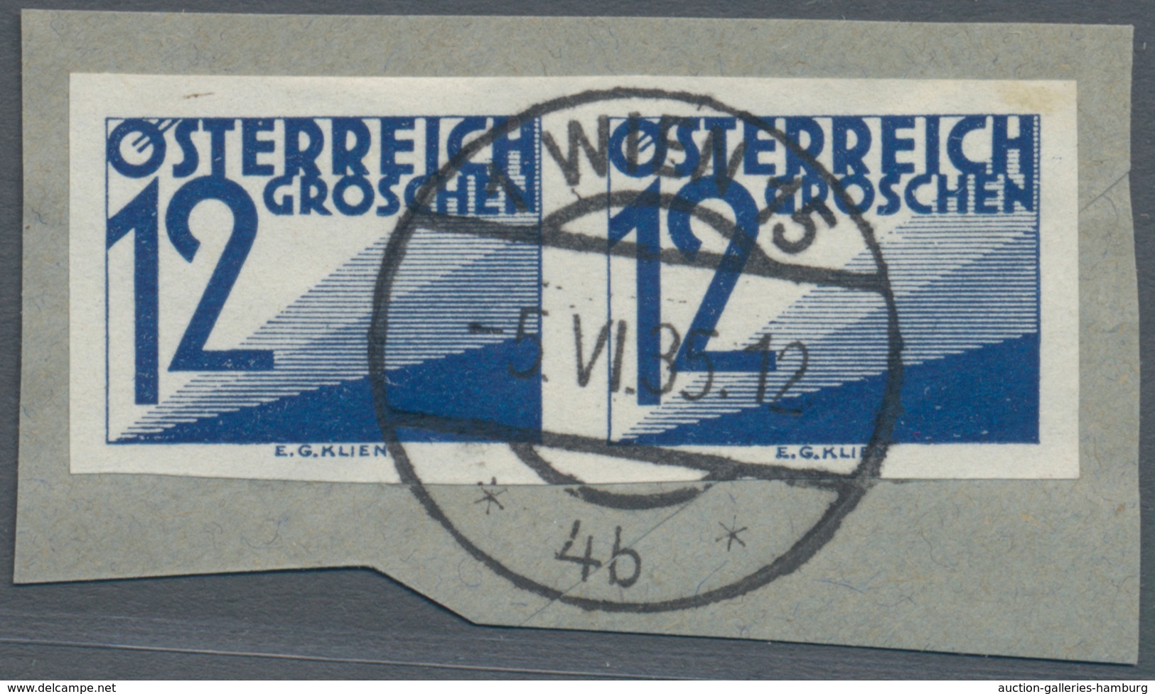 Österreich - Portomarken: 1925/1934, Ziffern 5 Gr. Bis 2 Sch., Zehn Werte Je In Ungezähnten Paaren, - Impuestos