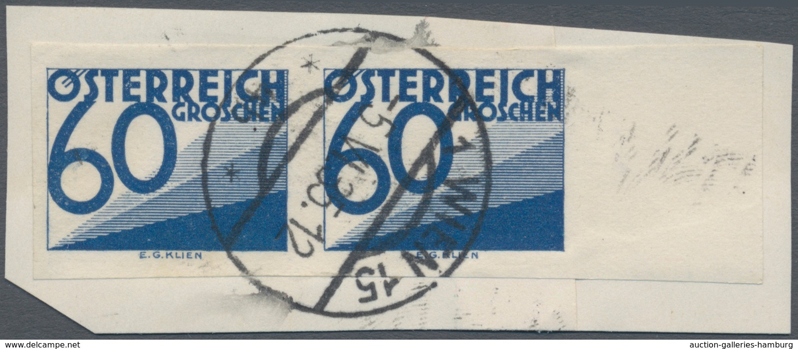 Österreich - Portomarken: 1925/1934, Ziffern 5 Gr. bis 2 Sch., zehn Werte je in ungezähnten Paaren,