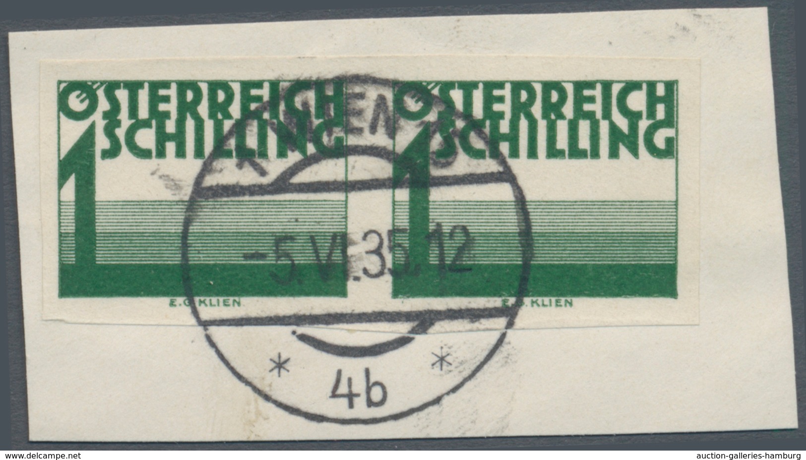 Österreich - Portomarken: 1925/1934, Ziffern 5 Gr. bis 2 Sch., zehn Werte je in ungezähnten Paaren,