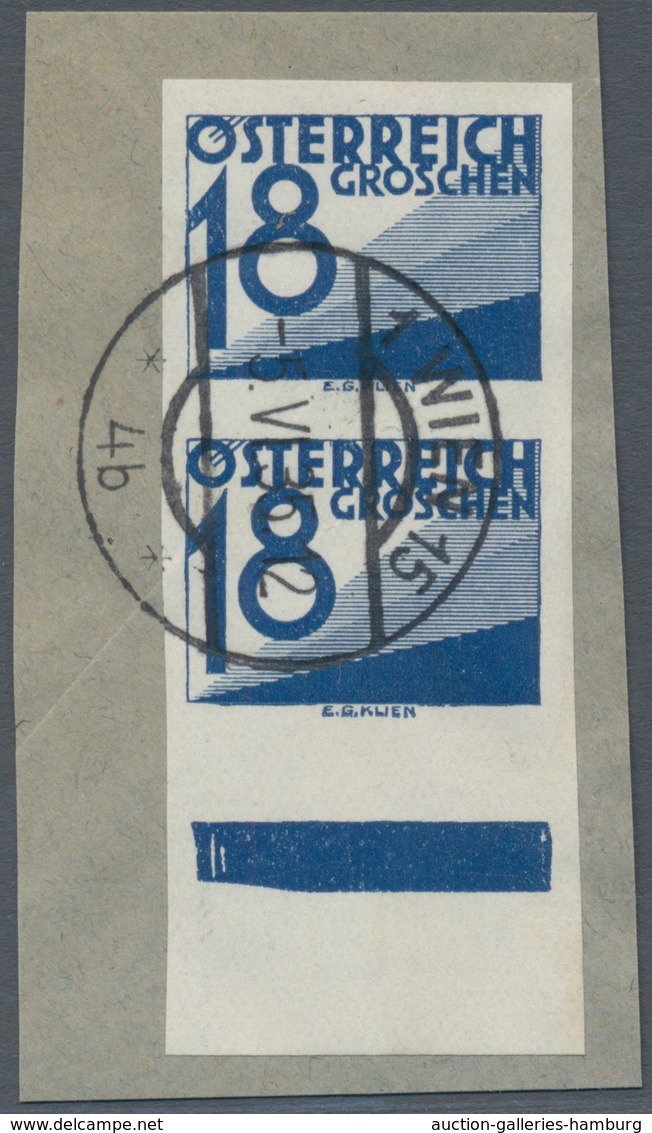 Österreich - Portomarken: 1925/1934, Ziffern 5 Gr. bis 2 Sch., zehn Werte je in ungezähnten Paaren,