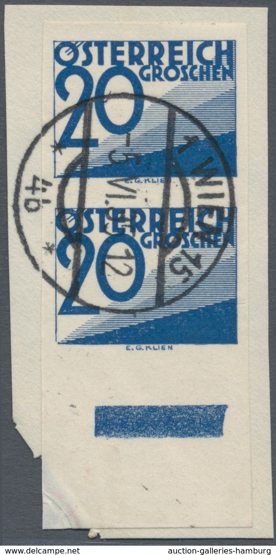 Österreich - Portomarken: 1925/1934, Ziffern 5 Gr. bis 2 Sch., zehn Werte je in ungezähnten Paaren,