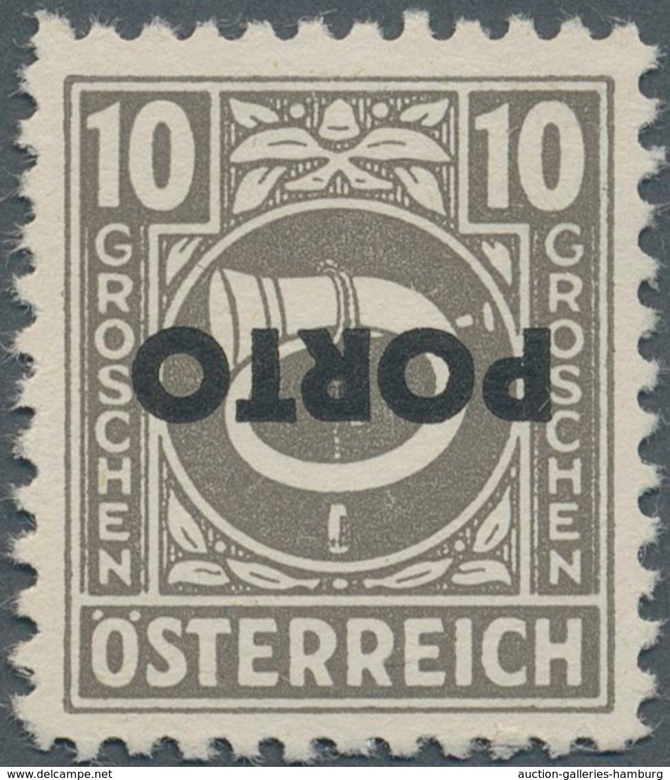 Österreich - Portomarken: 1946, Posthorn, 3 Gr. Orange Und 10 Gr. Grau Je Mit Kopfstehendem Aufdruck - Postage Due