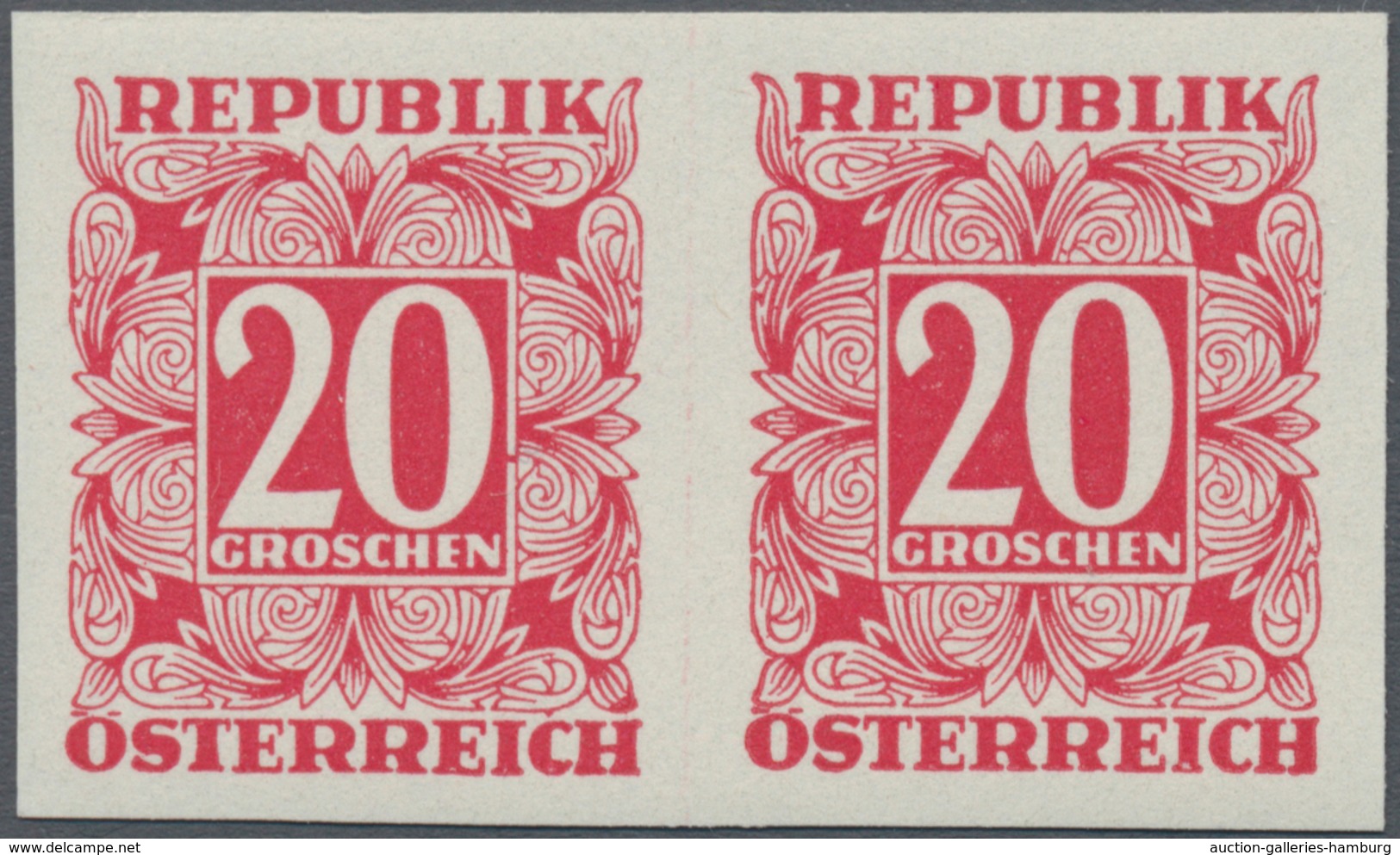 Österreich - Portomarken: 1949/1953, Ziffern 10 Gr. Bis 5 Sch., Elf Werte UNGEZÄHNT In Waagerechten - Taxe