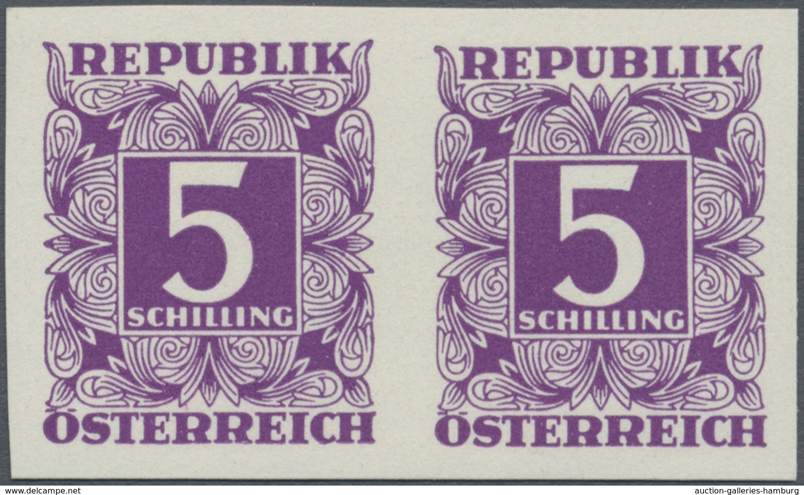 Österreich - Portomarken: 1949/1953, Ziffern 10 Gr. Bis 5 Sch., Elf Werte UNGEZÄHNT In Waagerechten - Impuestos