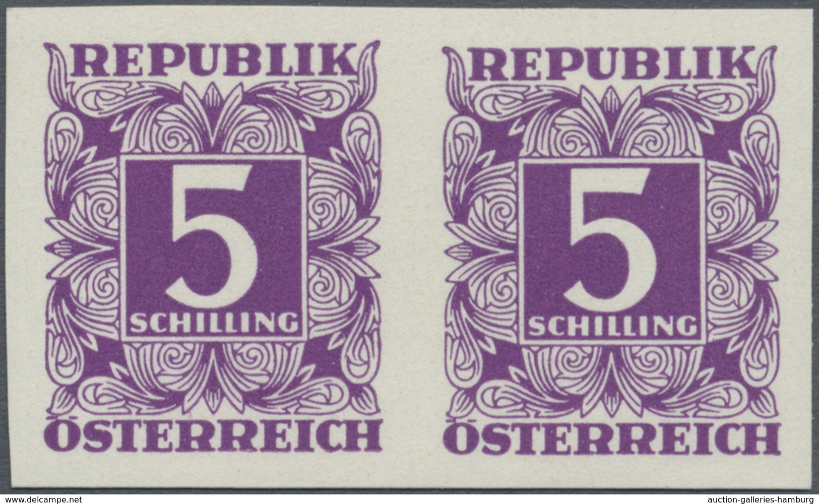 Österreich - Portomarken: 1949/1953, Ziffern 10 Gr. Bis 5 Sch., Elf Werte UNGEZÄHNT In Waagerechten - Taxe