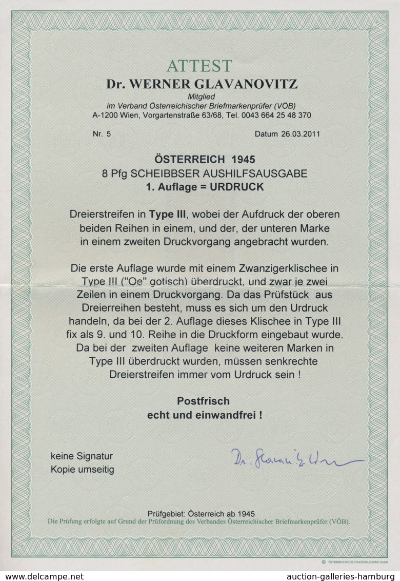 Österreich - Lokalausgaben 1945 - Scheibbs: 1945, Scheibbser Aushilfsausgabe: 8 Pf Orangerot, 1.Aufl - Otros & Sin Clasificación