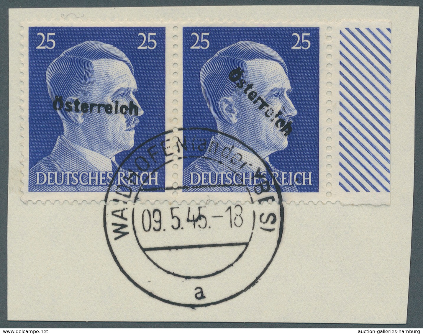 Österreich - Lokalausgaben 1945 - Waidhofen: 1945, 25 Pfg. 2. Ausgabe Im Seltenen, Bis Dato In Diese - Autres & Non Classés