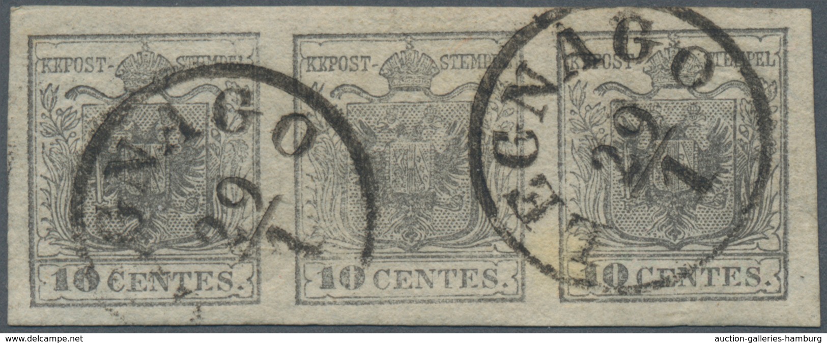Österreich - Lombardei Und Venetien: 1850, 1 Kr Silbergrau, Erstdruck, Handpapier Type I A Im Waager - Lombardo-Venetien