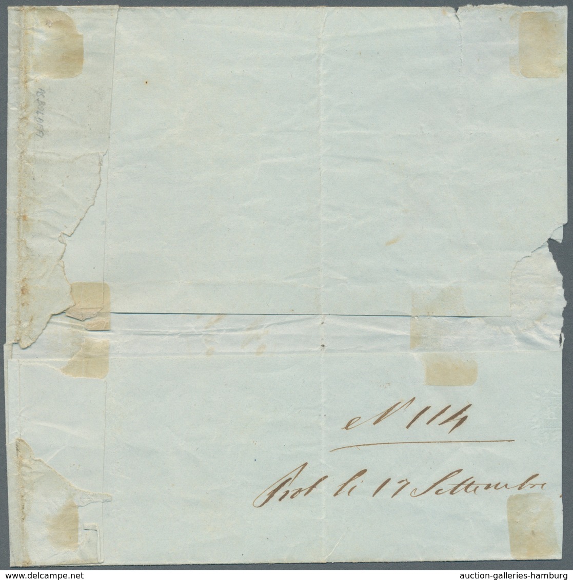 Österreich - Lombardei Und Venetien: 1850, 15 C Rot, Handpapier, Type III, übergehend Entwertet Mit - Lombardo-Vénétie