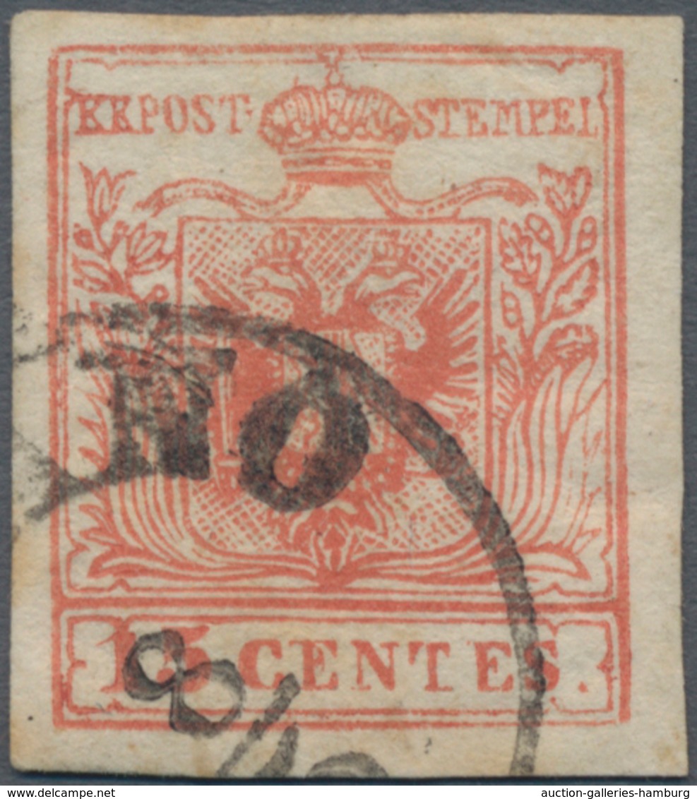 Österreich - Lombardei Und Venetien: Mailänder Postfälschung 15 C Rot, Type II, Farbfrisch Und Rings - Lombardo-Venetien