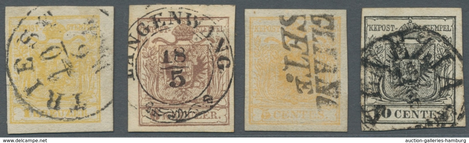 Österreich - Lombardei Und Venetien: 1850, Wappenausgabe 5 Und 10 Centes, Dazu Österreich Nr. 1 Mit - Lombardo-Vénétie