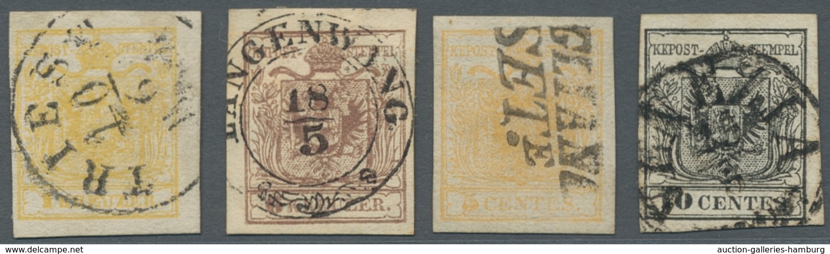 Österreich - Lombardei Und Venetien: 1850, Wappenausgabe 5 Und 10 Centes, Dazu Österreich Nr. 1 Mit - Lombardije-Venetië