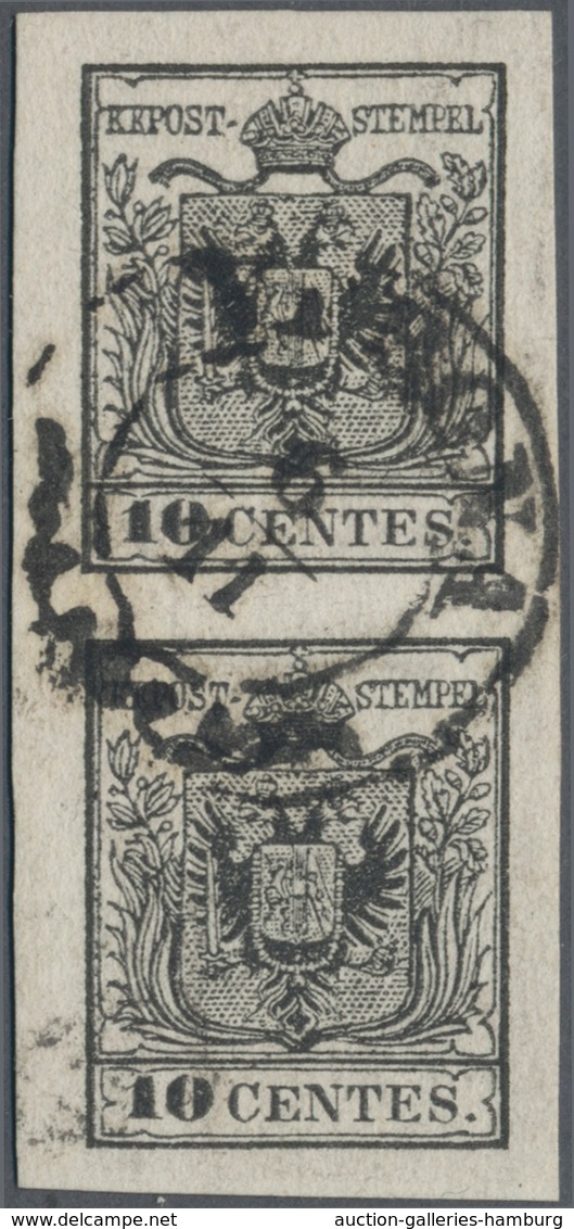 Österreich - Lombardei Und Venetien: 1854/1857, 10 C. Schwarz, Maschinenpapier, Farbfrisches Und Ext - Lombardo-Vénétie