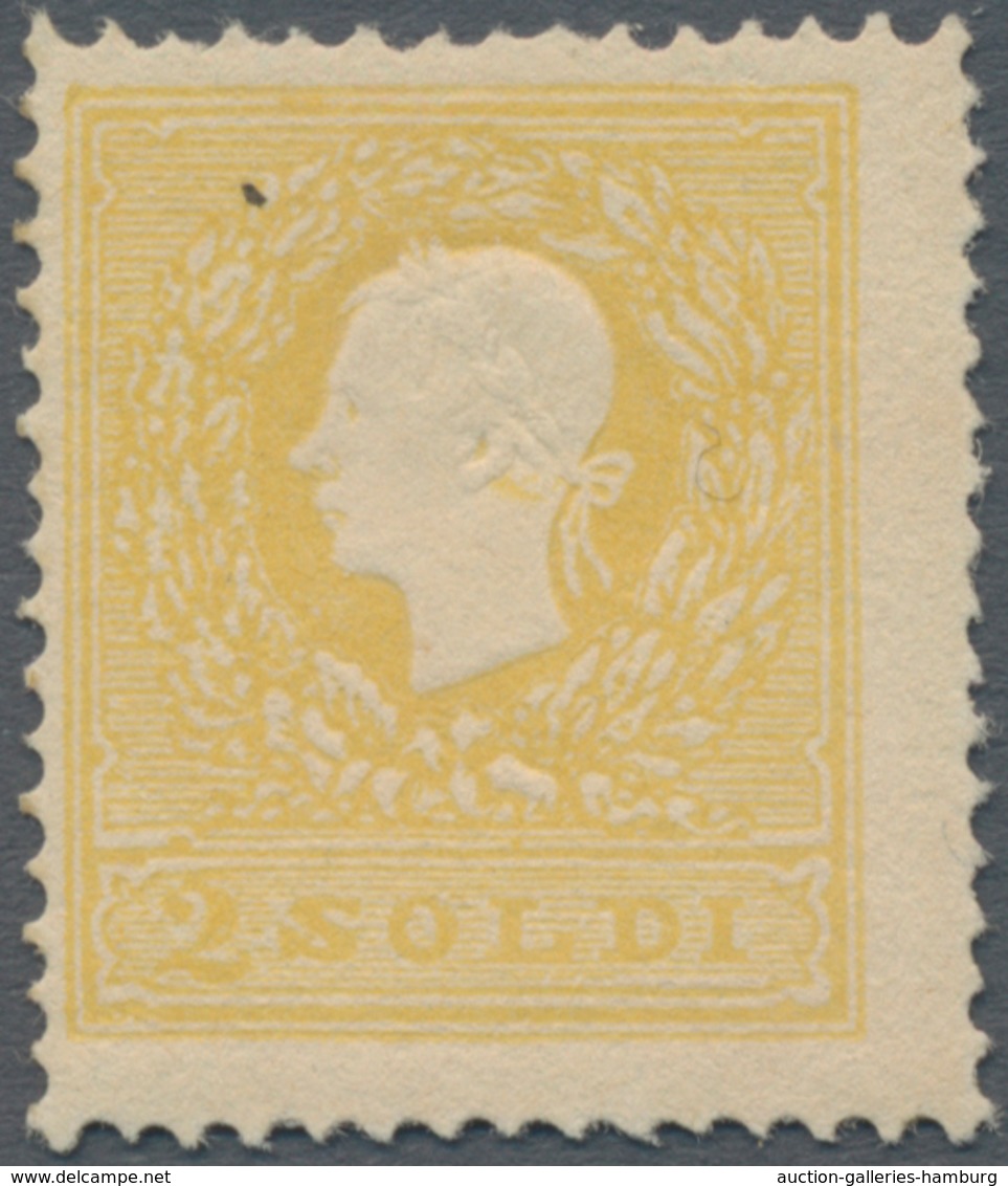 Österreich - Lombardei Und Venetien: 1859, 2 Soldi Gelb In Type II Postfrisch In Tadelloser Erhaltun - Lombardije-Venetië