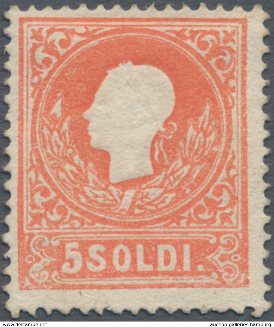 Österreich - Lombardei Und Venetien: 1859, 5 Soldi Rot Ungebraucht Ohne Gummi (Sass. 1.125.-) ÷ 1859 - Lombardo-Vénétie