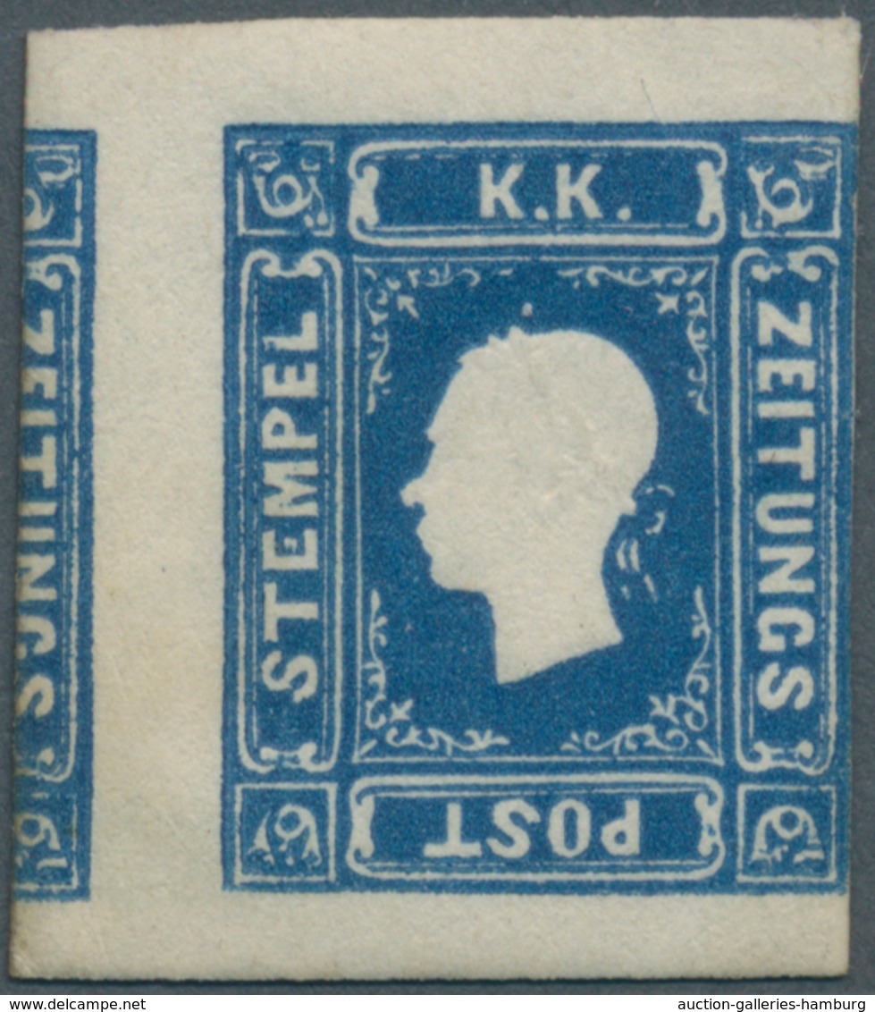 Österreich - Lombardei Und Venetien - Zeitungsmarken: 1858, (1.05 Kr) ZEITUNGSMARKE, Blau Ungebrauch - Lombardo-Venetien