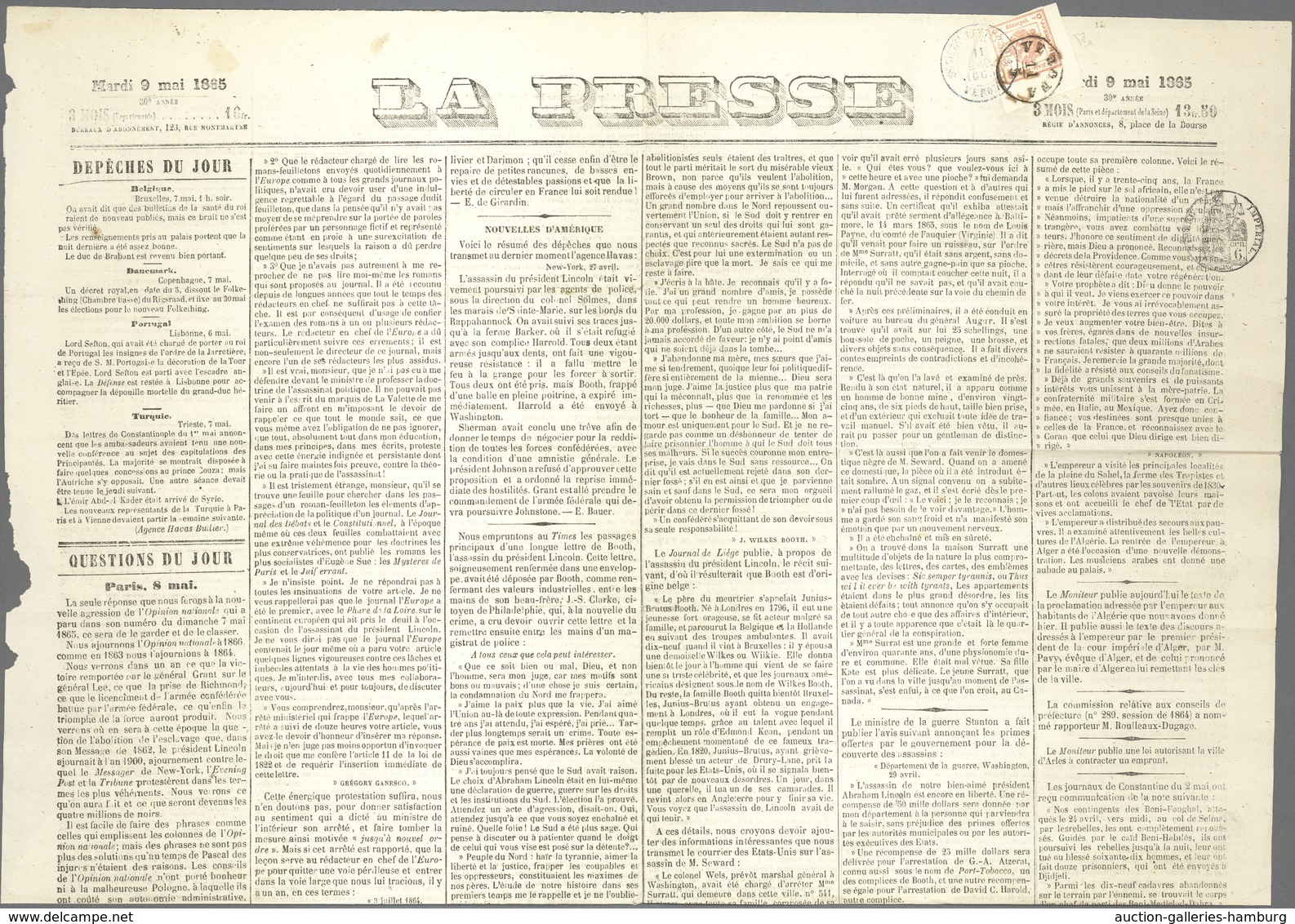Österreich - Lombardei Und Venetien - Zeitungsstempelmarken: 1859, 2 Kreuzer Rot, Type II, Linkes Un - Lombardy-Venetia