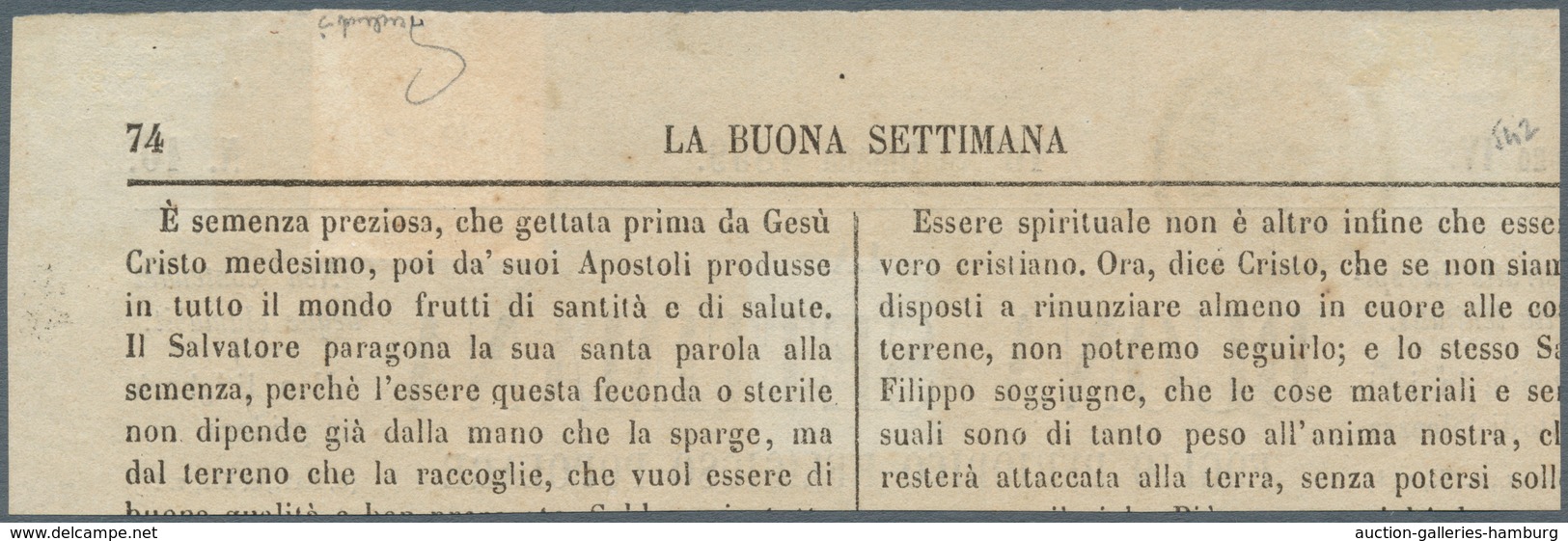 Österreich - Lombardei Und Venetien - Zeitungsstempelmarken: 1858, 4 Kreuzer Rot, Type I, Allseits B - Lombardy-Venetia