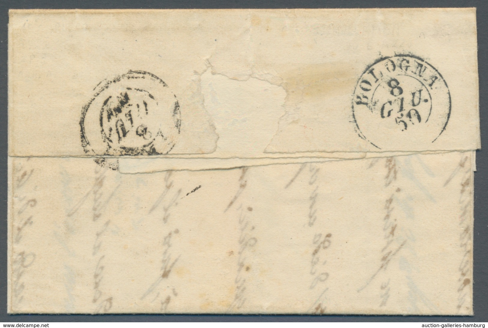 Österreich - Lombardei Und Venetien - Stempel: ROVIGO 7. GIU° (1850), Blauer L2 (Müller 209a) Ideal - Lombardije-Venetië