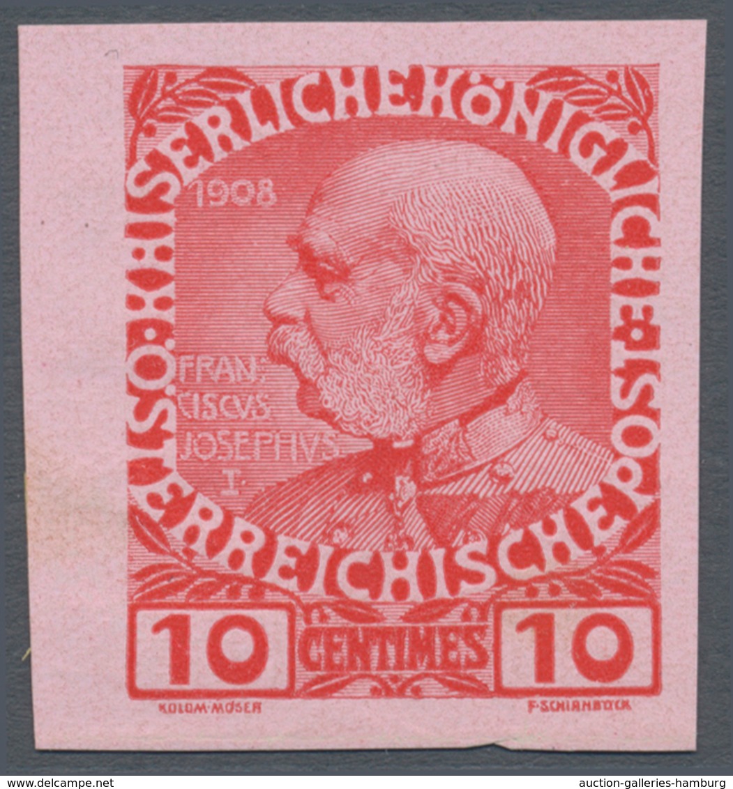 Österreichische Post Auf Kreta: 1908, Regierungs-Jubiläum 5 C Bis 1 Franc UNGEZÄHNTE ANDRUCKE Komple - Oriente Austriaco