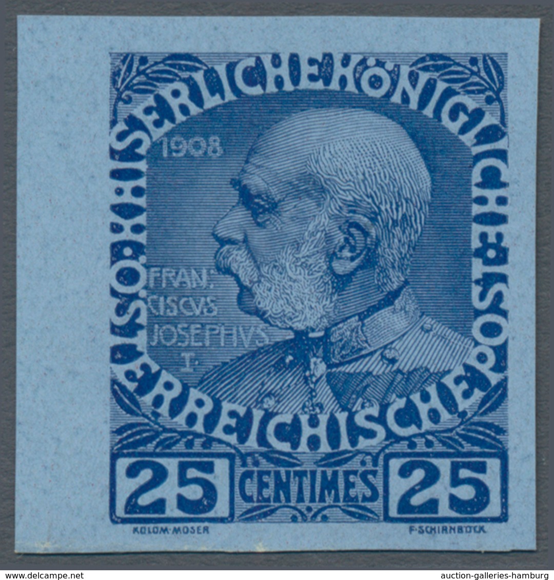 Österreichische Post Auf Kreta: 1908, Regierungs-Jubiläum 5 C Bis 1 Franc UNGEZÄHNTE ANDRUCKE Komple - Oriente Austriaco