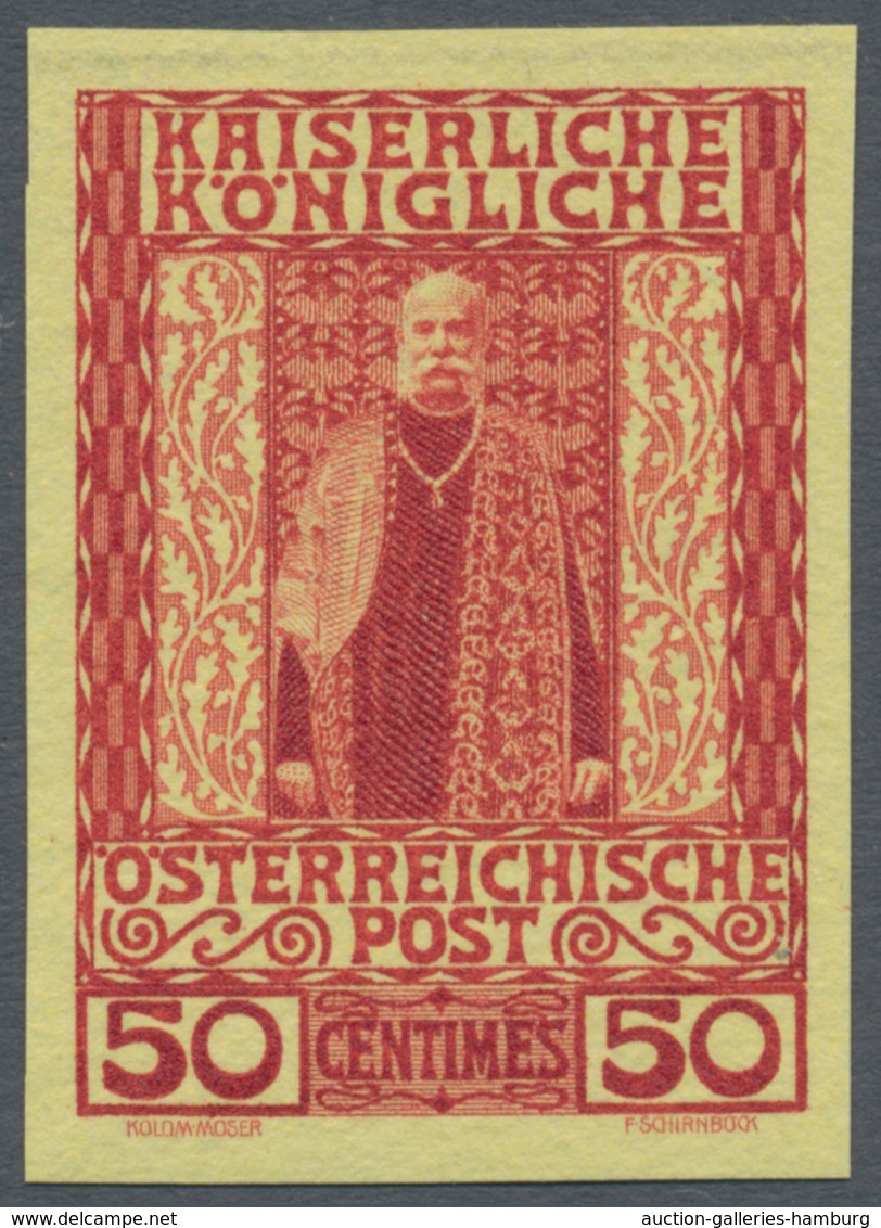 Österreichische Post Auf Kreta: 1908, Regierungs-Jubiläum 5 C Bis 1 Franc UNGEZÄHNTE ANDRUCKE Komple - Oostenrijkse Levant