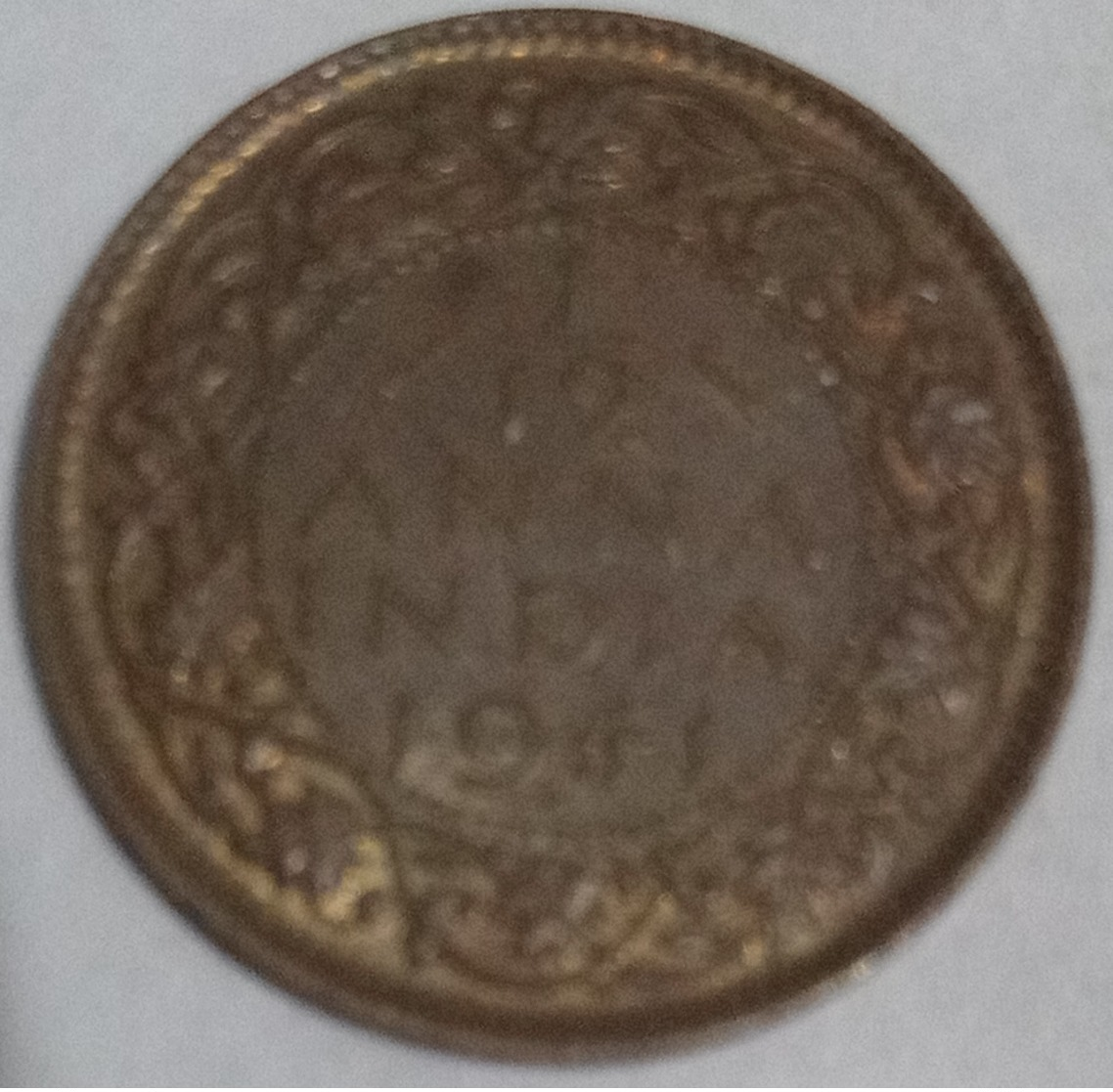1941 British India 1/12 Anna Coin Circulated - India