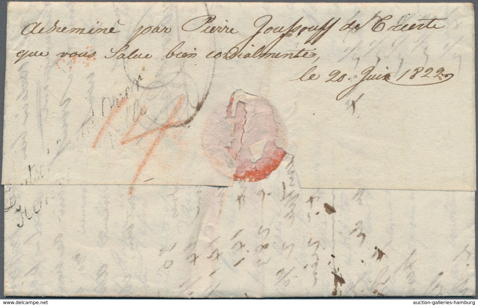Österreichische Post In Der Levante: 1822, FORWARDED MAIL, Kompletter Faltbrief Aus SMYRNA Via Postz - Levante-Marken