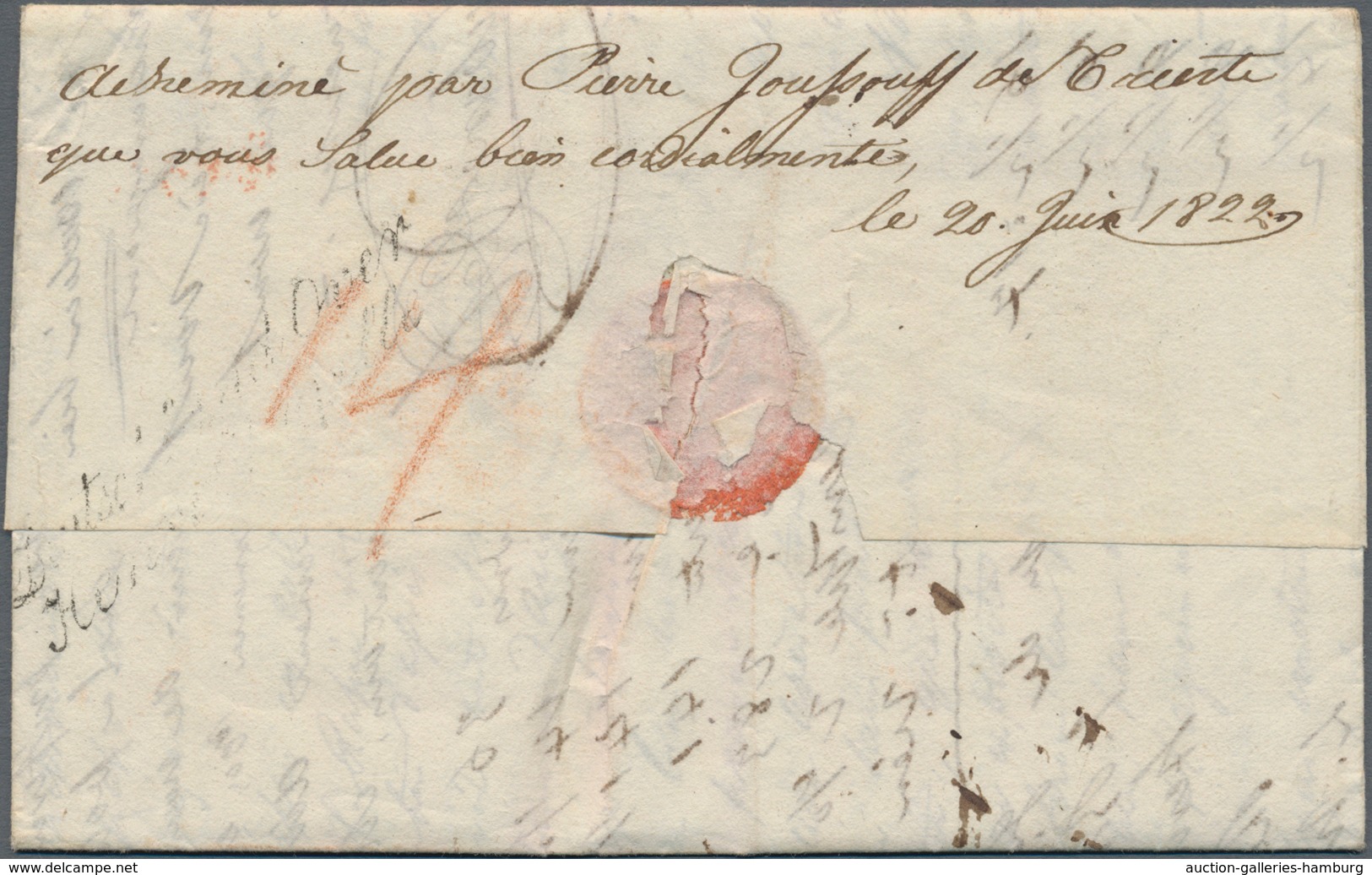 Österreichische Post In Der Levante: 1822, FORWARDED MAIL, Kompletter Faltbrief Aus SMYRNA Via Postz - Oostenrijkse Levant