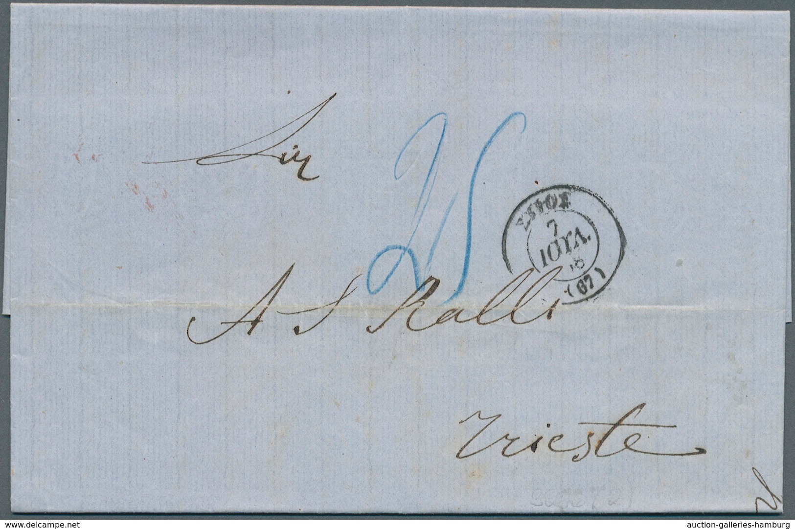 Österreichische Post In Der Levante: 1868, 2 Briefe Aus Pyrgos Bzw Syros (jew. Griechenland), N. Tri - Oriente Austriaco