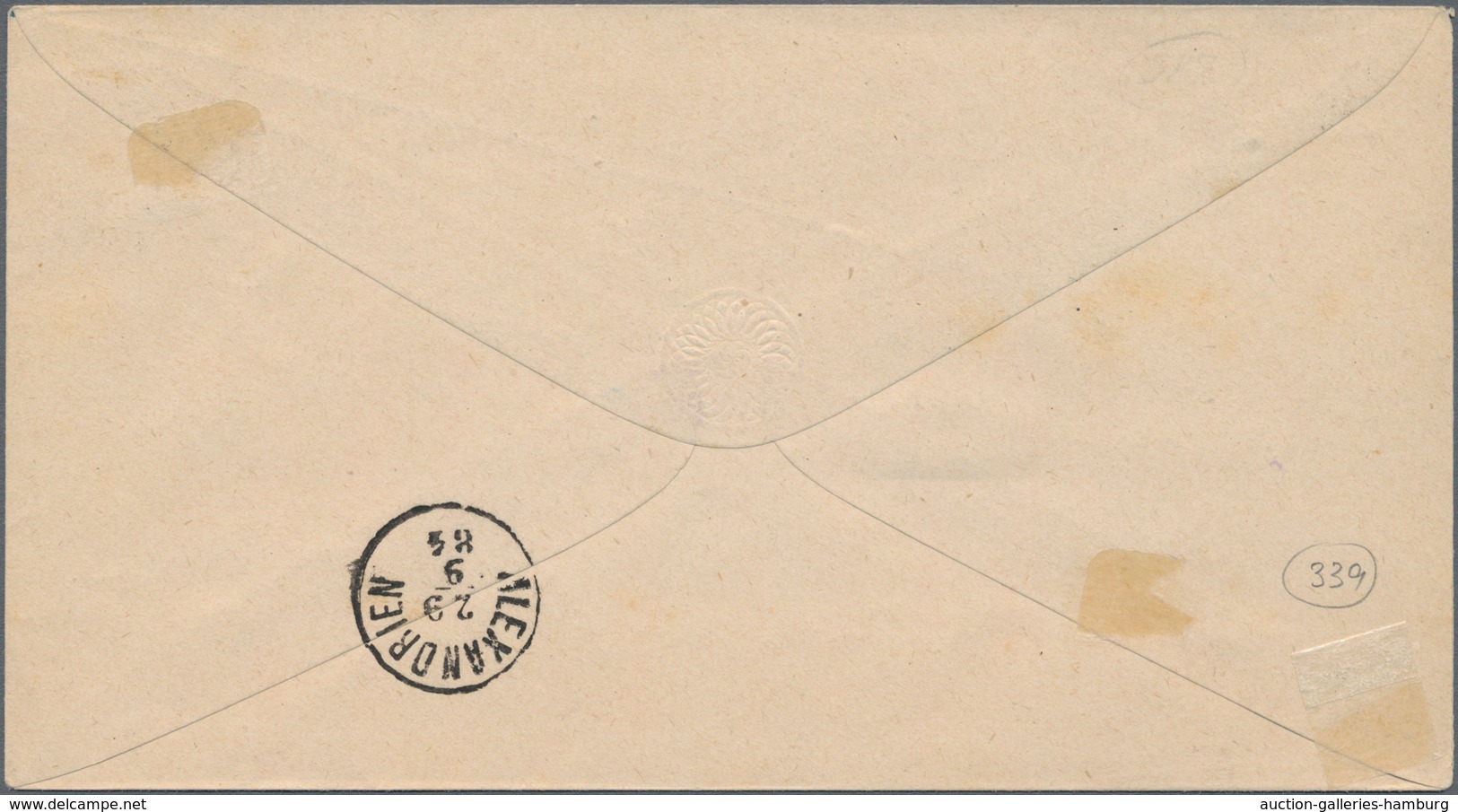 Österreichische Post In Der Levante: 1870/1872, 5 So Rot Ganzsachenumschlag Als Ortsbrief In ALEXAND - Levante-Marken