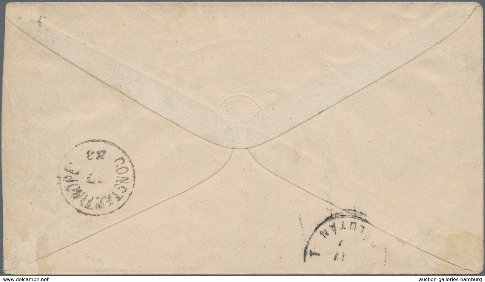 Österreichische Post In Der Levante: 1877, 10 So Blau Ganzsachenumschlag Von FILIPOPOLI, 14/11, Via - Levant Autrichien