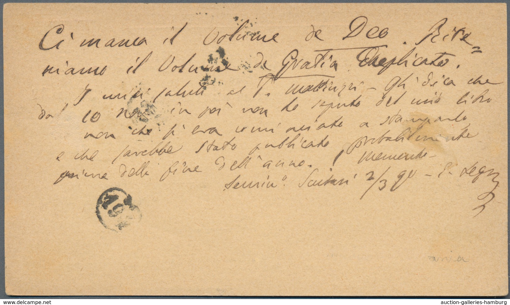 Österreichische Post In Der Levante: 1890, 20 Pa Auf 5 Kr Rot Ganzsachenkarte Von K1 SAN GIOVANNI DI - Levante-Marken