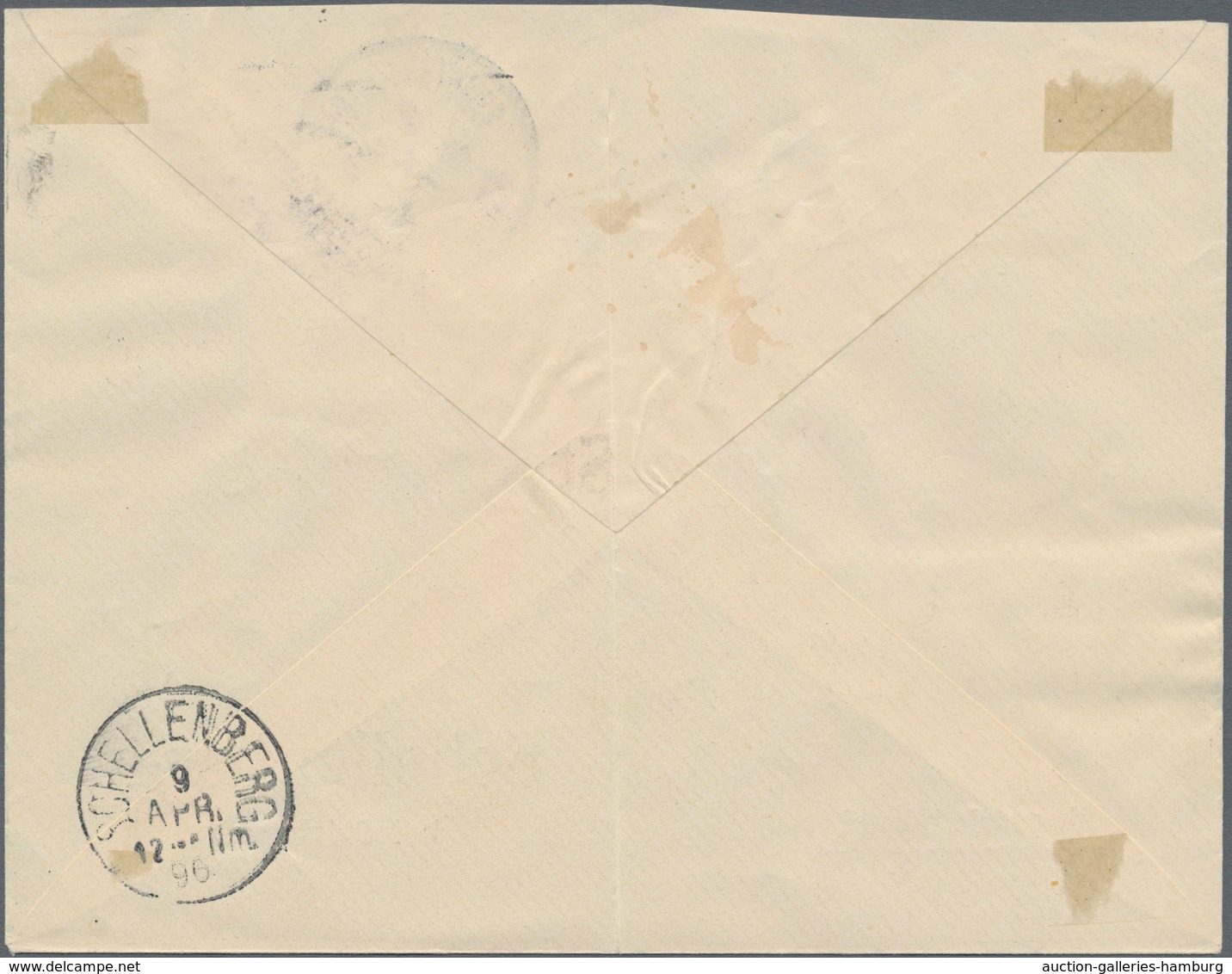 Österreichische Post In Der Levante: 1896, 10 Pia. Auf 1 G. Violettgrau Als Einzelfrankatur Auf Phil - Levante-Marken