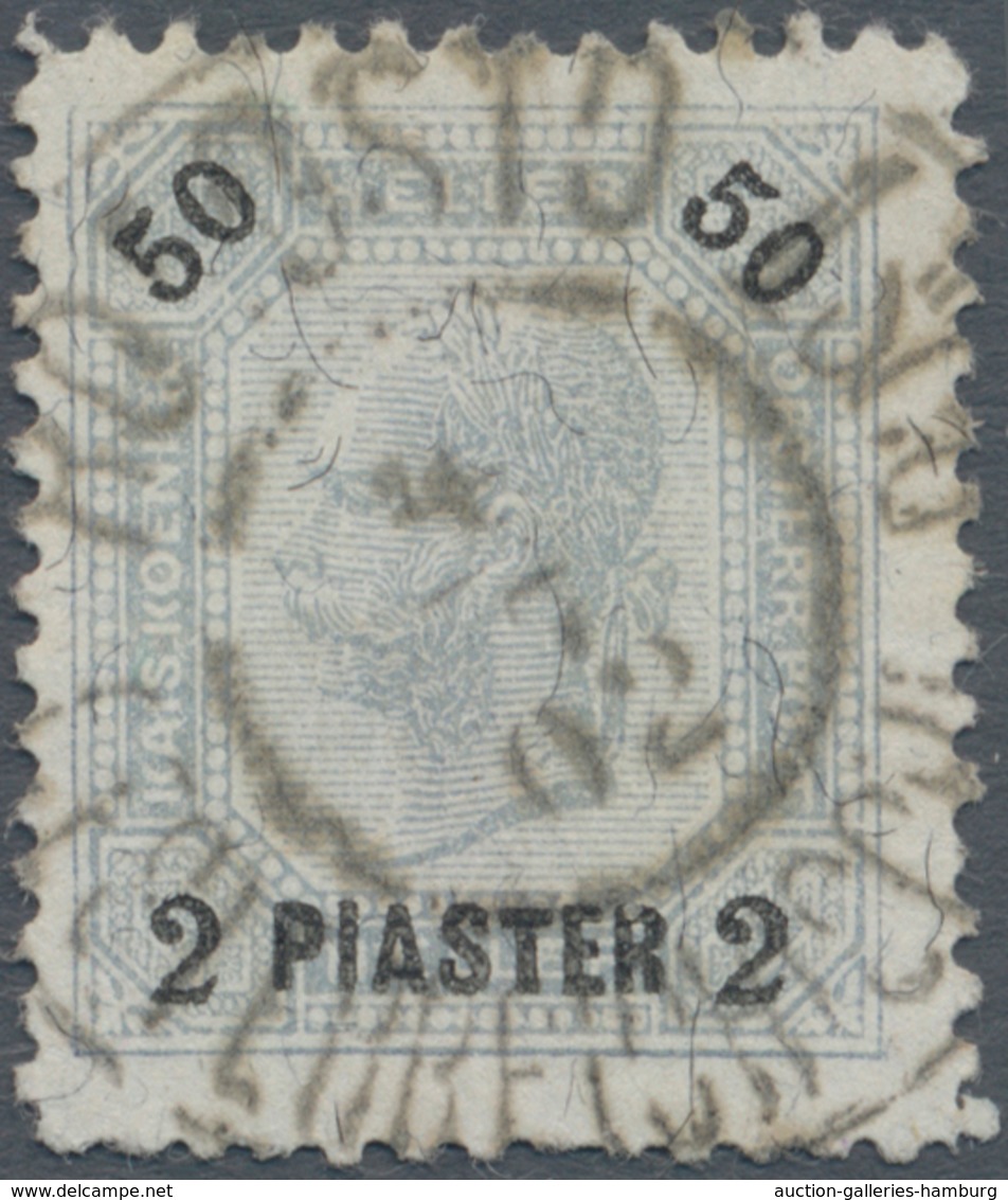 Österreichische Post In Der Levante: 1900, 2 Pia A. 50 Heller Grau, Zentrisch Entwertet Mit K2 RODOS - Levante-Marken