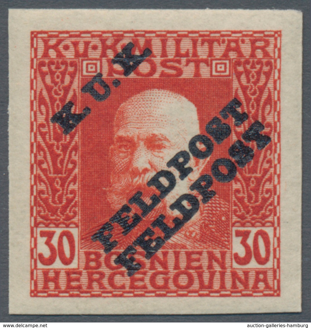 Österreichisch-Ungarische Feldpost - Allgemeine Ausgabe: 1915, 1 H - 10 K Franz Joseph ungezähnt mit