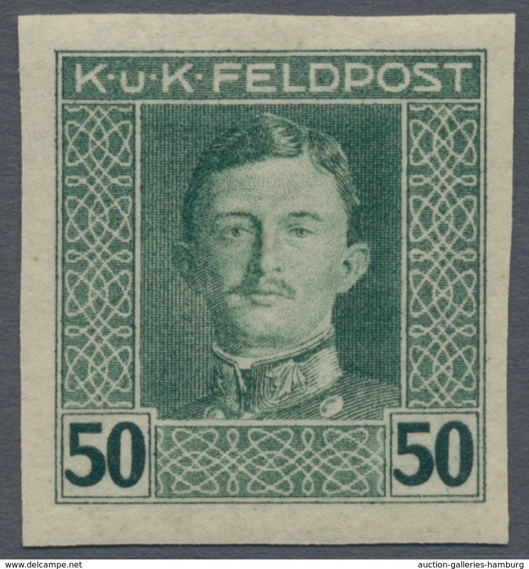 Österreichisch-Ungarische Feldpost - Allgemeine Ausgabe: 1915, 1 H - 10 K Kaiser Karl UNGEZÄHNT, Kom - Otros & Sin Clasificación