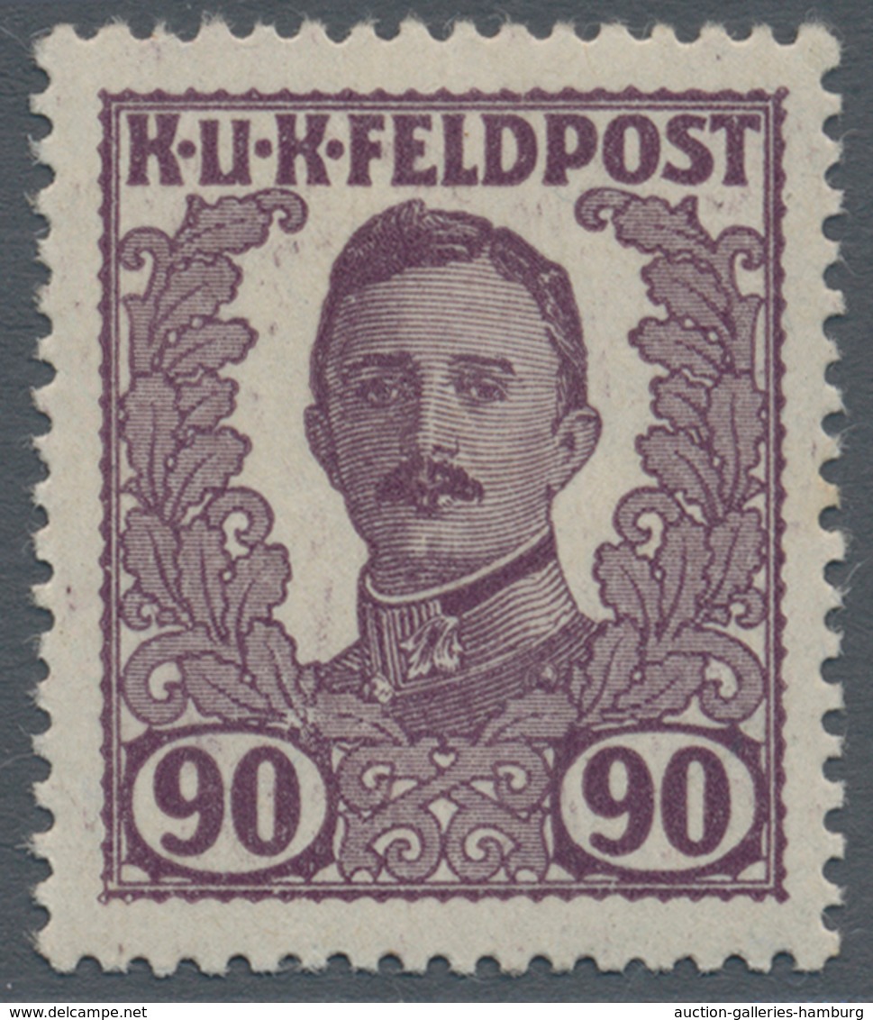 Österreichisch-Ungarische Feldpost - Allgemeine Ausgabe: 1918, Vierzehn UNVERAUSGABTE Werte 1 H Bis - Otros & Sin Clasificación