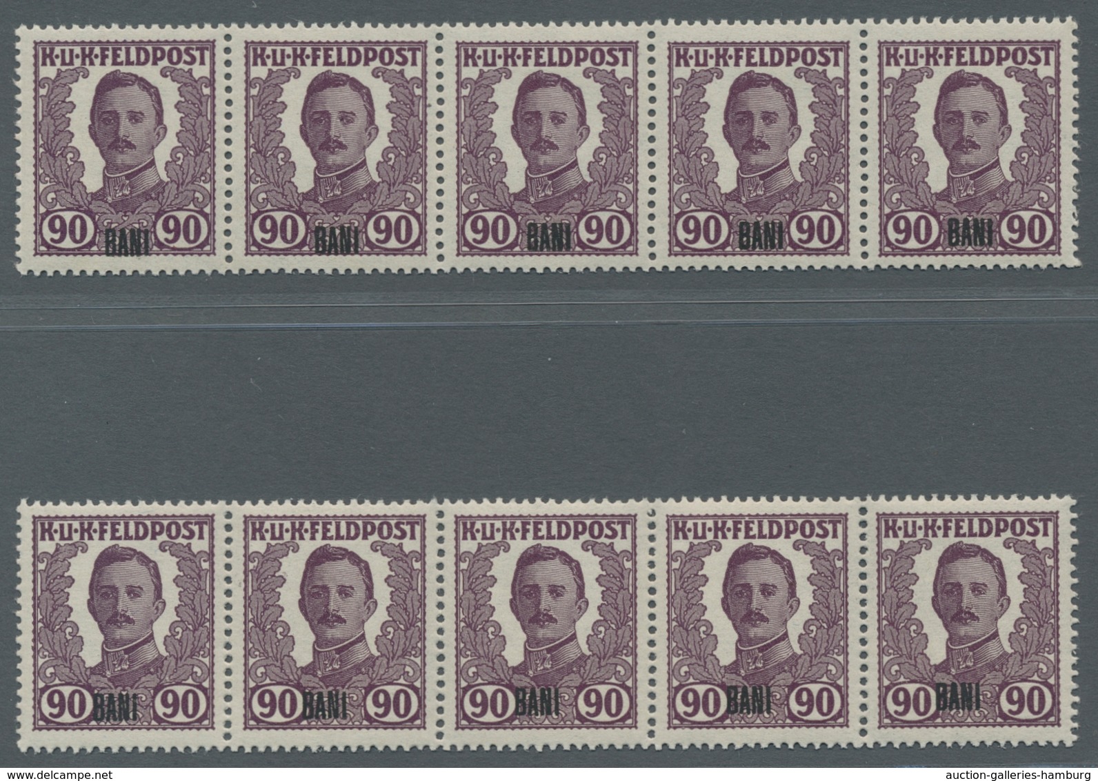 Österreichisch-Ungarische Feldpost - Rumänien: 1918, Karl I, 90 Heller Mit Aufdruck BANI, Zwei Waage - Other & Unclassified