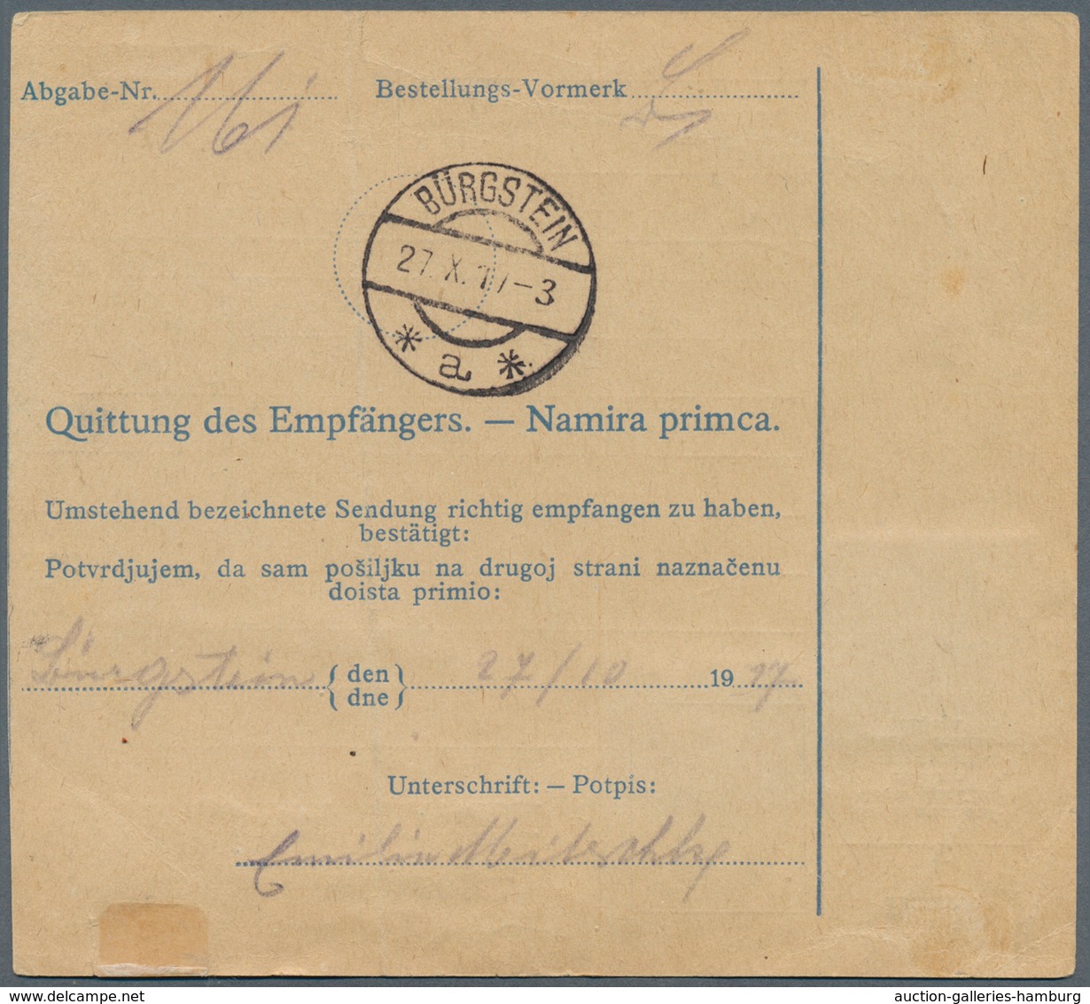 Österreichisch-Ungarische Feldpost - Serbien: 1917 (21.10.), Postbegleitadresse Frankiert Mit Franz - Sonstige & Ohne Zuordnung