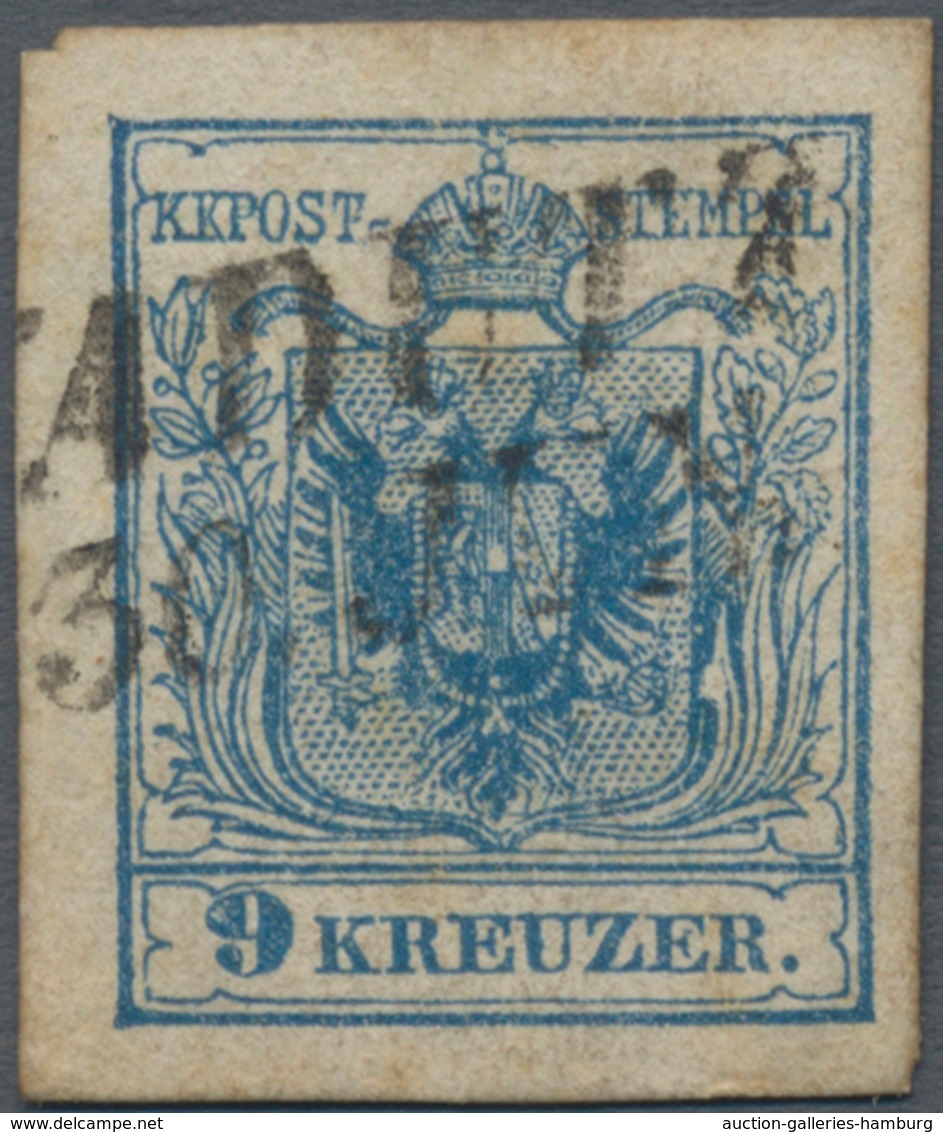 Österreich - Verwendung In Liechtenstein: 1854, 6 Kr. Blau Maschinenpapier Type III Mit L2 (V)ADUTZ, - Other & Unclassified