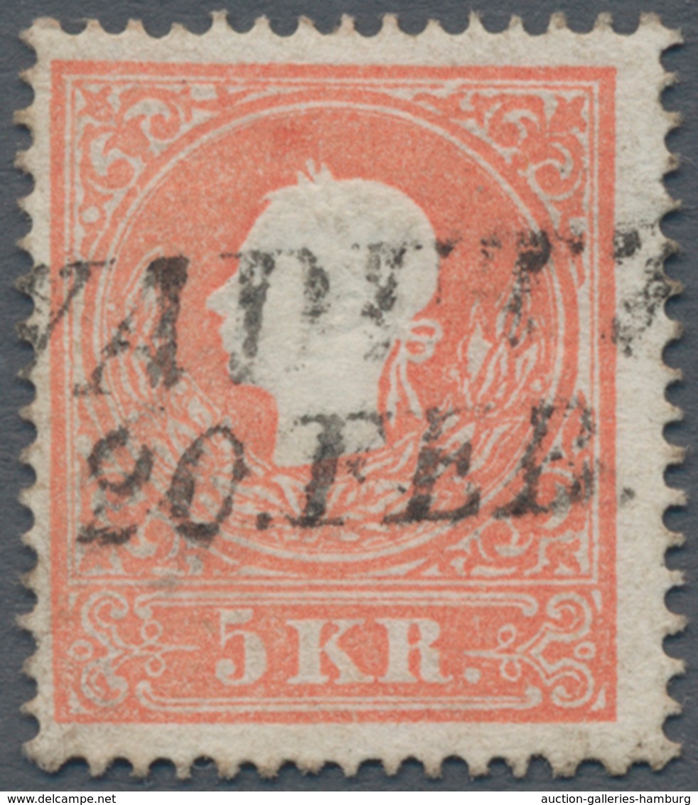 Österreich - Verwendung In Liechtenstein: 1858, 5 Kr. Rot Kaiserkopf Nach Links Mit L2 VADUTZ, Kab.s - Other & Unclassified