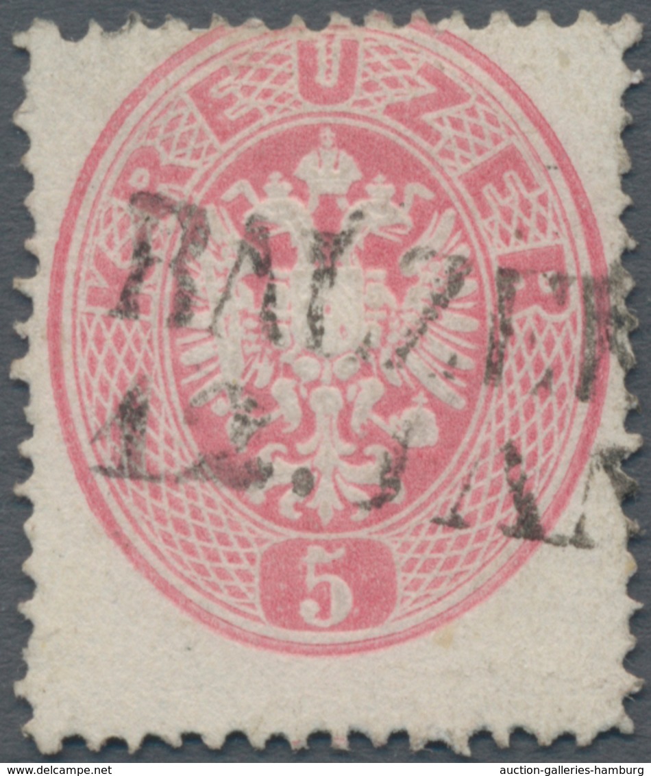 Österreich - Verwendung In Liechtenstein: 1863, 5 Kr. Rosa Doppeladler Gez. 14 Mit L2 Balzers, Lt. F - Sonstige & Ohne Zuordnung